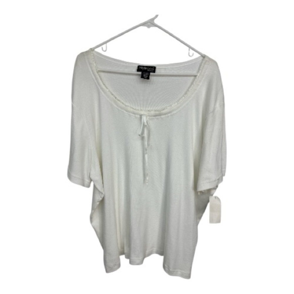Style & Co. Women's White Short Sleeve Top Size 2X NWT